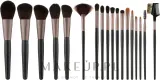 Набор кистей для макияжа Tools For Beauty MiMo Makeup Brush Black Set 18 шт — фото 1