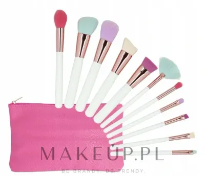 Набор кистей для макияжа Tools For Beauty MiMo Multicolor Set 11 шт. с чехлом
