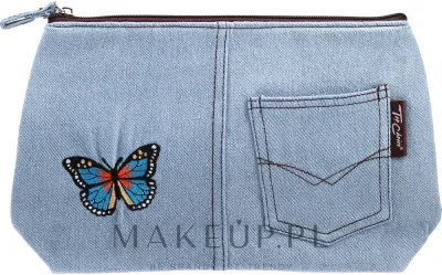 Косметичка Top Choice Motifs 94767 джинса голубая с бабочкой 27х18х8 см