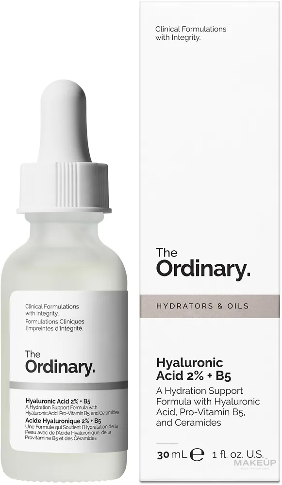 Сыворотка для лица The Ordinary Hyaluronic Acid 2% + B5 с гиалуроновой кислотой и пантенолом увлажняющая