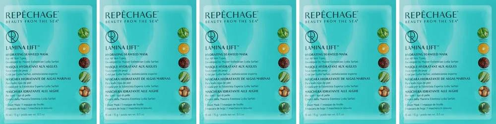 Repechage Lamina Lift Mask — увлажняющая тканевая маска для всех типов кожи, 5 х 15 мл