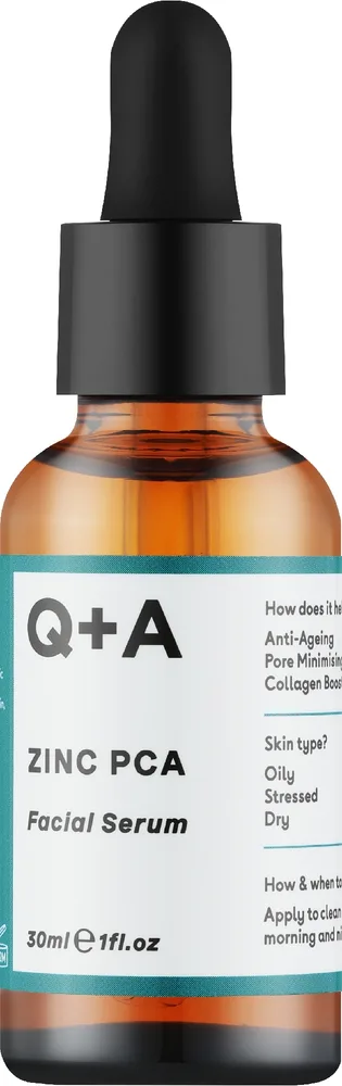 Сыворотка для лица Q+A Zinc PCA с цинком грибами рейши и шиитаке и растительным коллагеном 30 мл