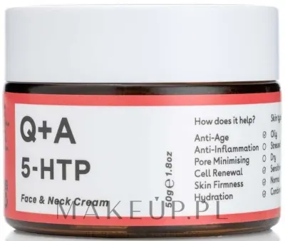 Крем для лица и шеи Q+A 5-HTP увлажняющий против морщин для всех типов кожи 50 г