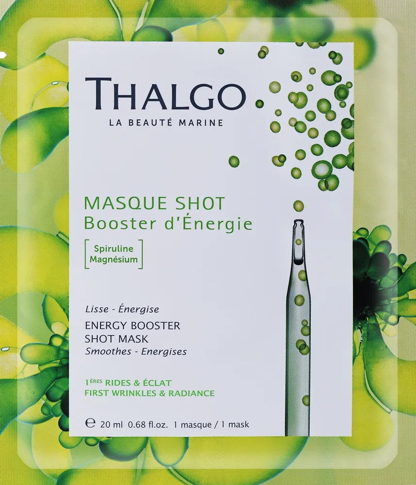 Thalgo Energy Booster Shot Mask — тонизирующая маска для лица со спирулиной, 20 мл