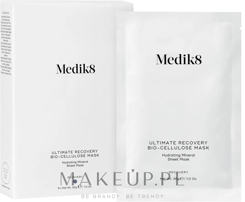 Medik8 Ultimate Recovery Bio-Cellulose Mask — восстанавливающая биоцеллюлозная маска для лица, 6 х 30 г