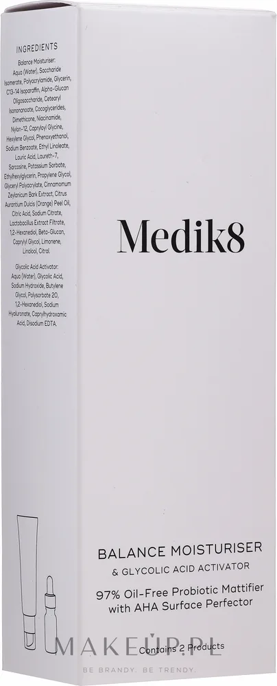 Набор Medik8 пробиотический крем и гликолевый AHA-активатор с ниацинамидом 50+10 мл