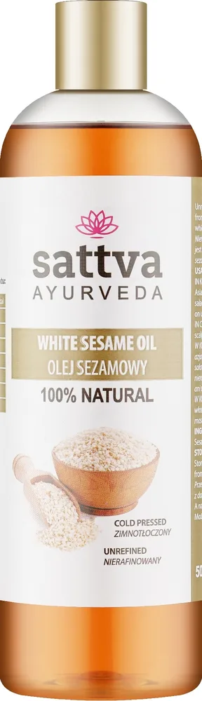 Масло кунжутное Sattva Ayurveda Sesame Oil для кожи, волос и кулинарии холодного отжима