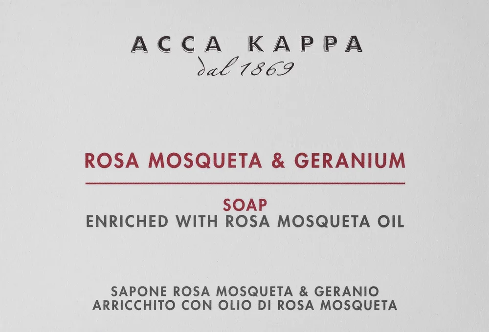 Мыло кусковое Acca Kappa Rosa Mosqueta & Geranium роза и герань, 150 г