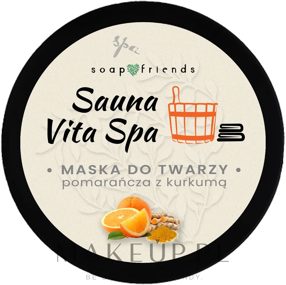 Soap&Friends Sauna Vita Spa Orange & Turmeric — маска для лица с апельсином и куркумой для сауны, 50 мл