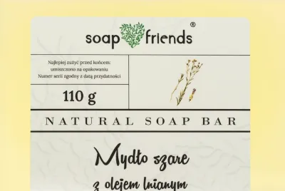 Мыло глицериновое Soap&Friends серое с льняным маслом, 110 г