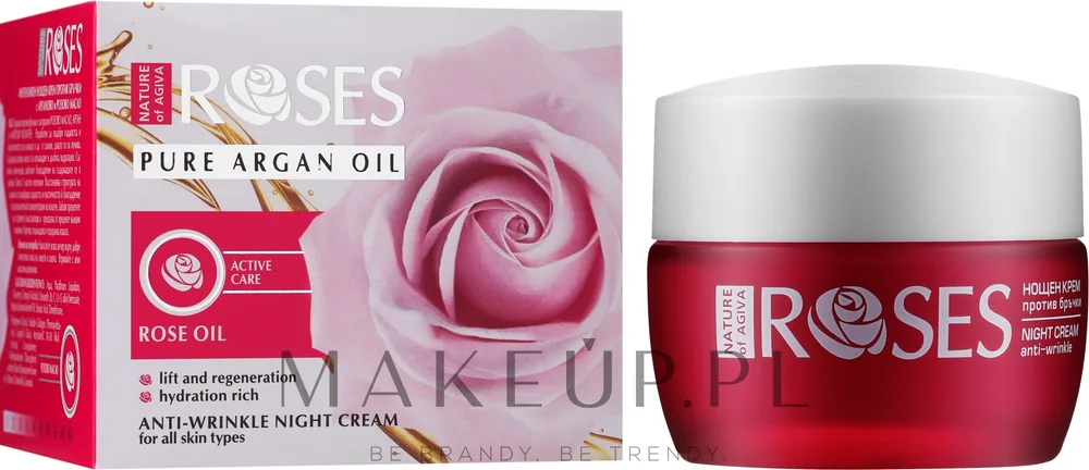 Крем для лица Nature of Agiva Roses ночной с аргановым маслом 30 мл