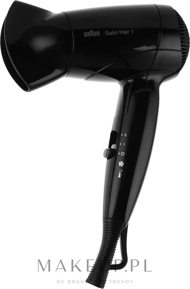 Фен для волос Braun Satin Hair 1 HD 130 черный складной с инфракрасным нагревом