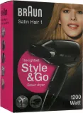 Фен для волос Braun Satin Hair 1 HD 130 черный складной с инфракрасным нагревом — фото 2