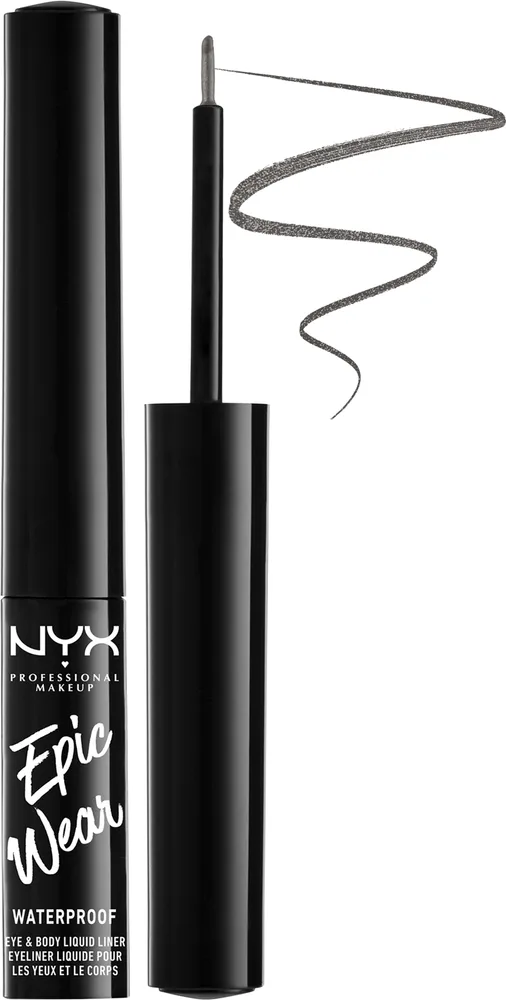 NYX Professional Makeup Wodoodporny eyeliner w płynie - Подводка для глаз NYX Epic Wear Metallic Liquid Liner, оттенок 02 - Gun Metal