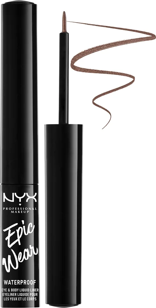 NYX Professional Makeup Wodoodporny eyeliner w płynie - Подводка для глаз NYX Epic Wear Metallic Liquid Liner, оттенок 04 - Brown Metal