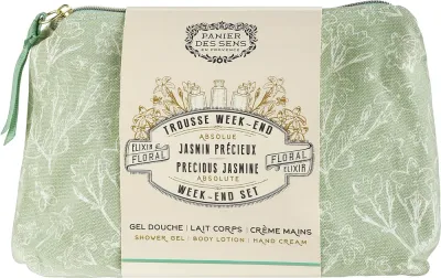 Дорожный набор Panier des Sens Jasmine гель лосьон и крем для рук с жасмином и миндалем 70+70+30 мл
