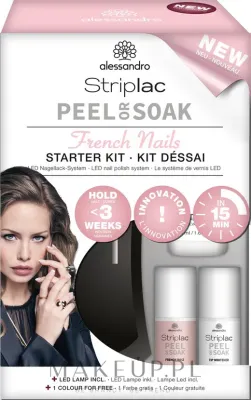 Alessandro International Zestaw - Стартовый набор для гель-лака Alessandro Striplac French Nails LED лампа лаки топ и аксессуары