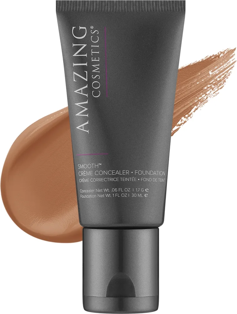 Тональное средство и консилер Amazing Cosmetics Smooth Creme Concealer Foundation Duo кремовый 2 в 1, 30 мл, оттенок Tan Golden