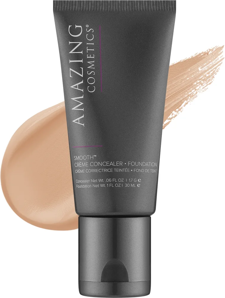 Тональное средство и консилер Amazing Cosmetics Smooth Creme Concealer Foundation Duo кремовый 2 в 1, 30 мл, оттенок Fair