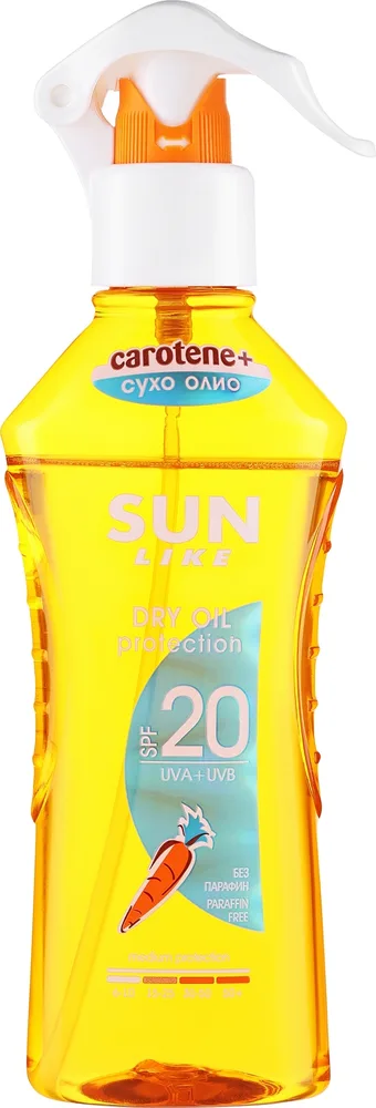Солнцезащитное сухое масло-спрей для тела Sun Like Dry Oil SPF 20 для загара 200 мл