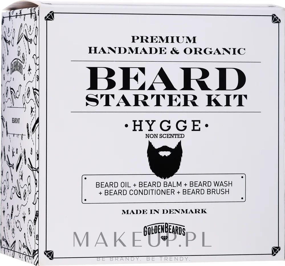 Набор для бороды Golden Beards Hygge бальзам масло шампунь кондиционер и щетка 60+30+2x100 мл