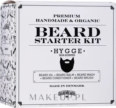 Набор для бороды Golden Beards Hygge бальзам масло шампунь кондиционер и щетка 60+30+2x100 мл