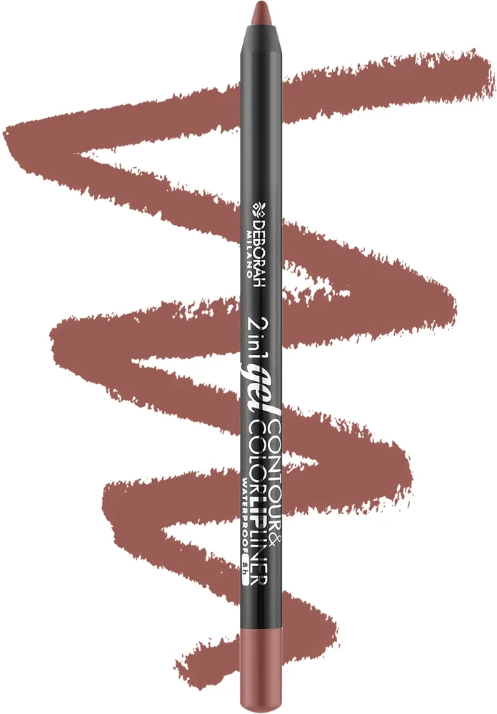 Контурный карандаш для губ Deborah 2in1 Gel Contour & Color, оттенок 02 - Nude Brown
