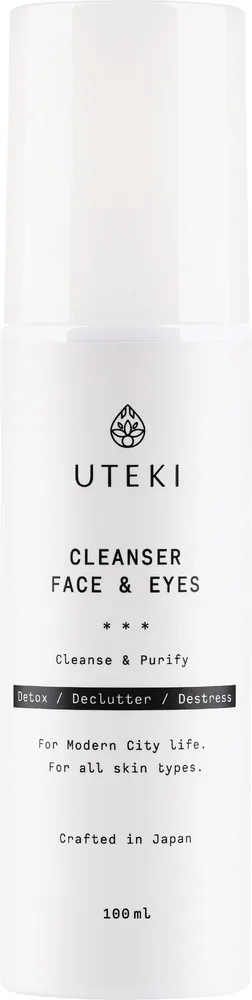Очищающий флюид для лица и глаз Uteki Cleanser Face & Eyes с коллагеном, 100 мл, Япония