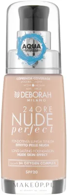Тональный флюид Deborah 24Ore Nude Perfect Aqua System Foundation стойкий SPF 20, 30 мл