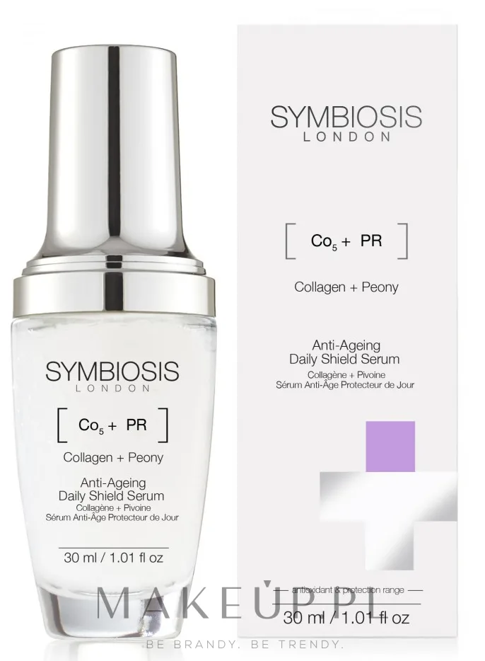 Сыворотка для лица Symbiosis London Anti-Ageing Daily Shield антивозрастная с пионом и коллагеном 30 мл