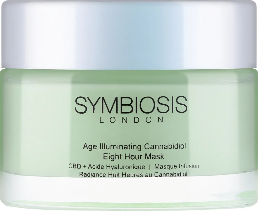 Symbiosis London Age Illuminating Cannabidiol Eight Hour Mask — антивозрастная маска для лица с CBD и гиалуроновой кислотой, 50 мл