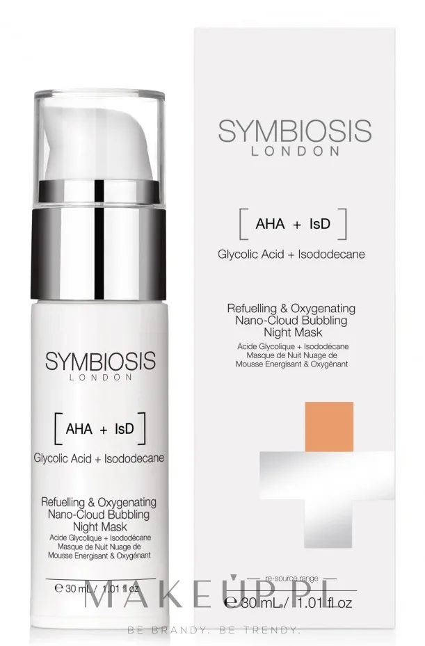 Symbiosis London Refuelling & Oxygenating Nano-Cloud Bubbling Night Mask — насыщающая кислородом ночная маска для лица, 30 мл