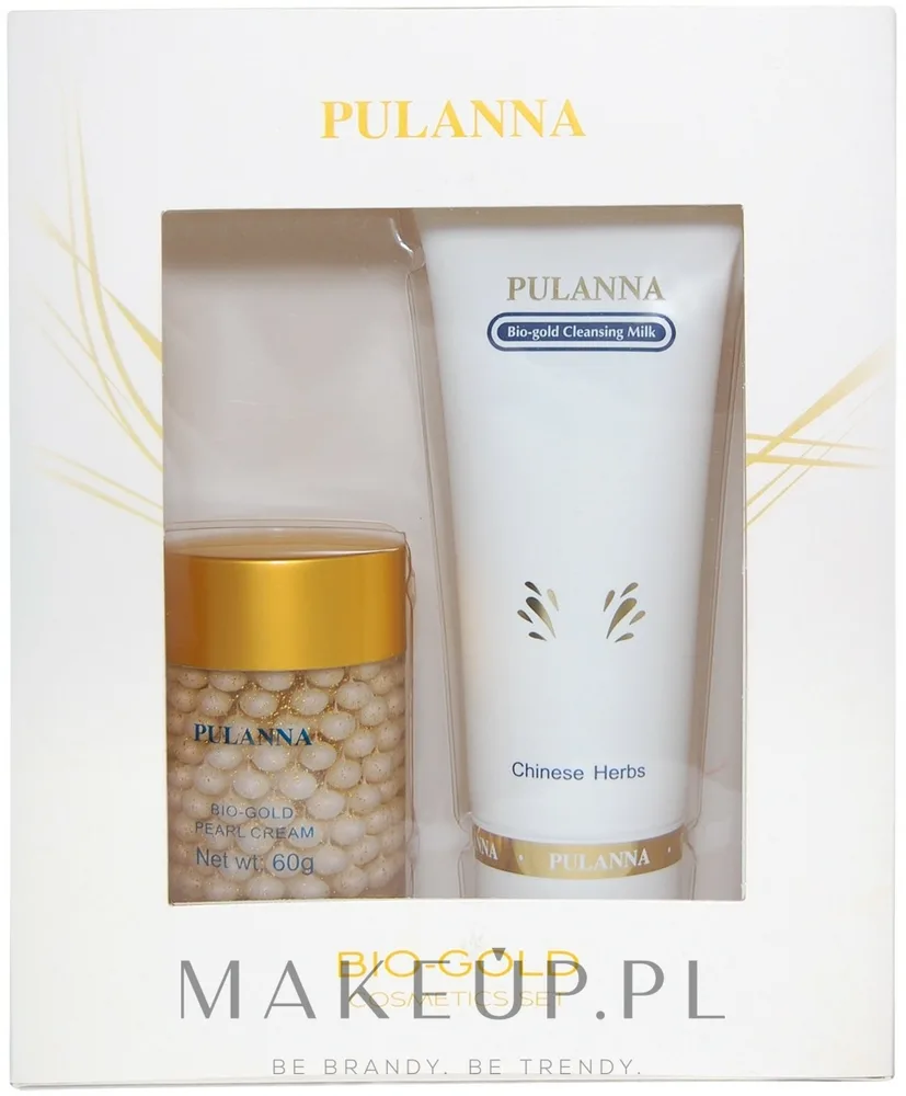 Набор Pulanna Bio-Gold очищающее молочко и жемчужный крем с золотом и женьшенем 90+60 г