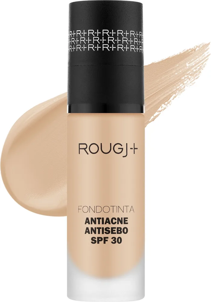 Тональный флюид Rougj+ Glamtech Antiacne Antisebo для жирной кожи SPF 30, 30 мл, оттенок Ivory
