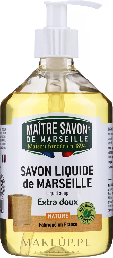 Жидкое марсельское мыло Maitre Savon De Marseille Nature натуральное, 500-1000 мл