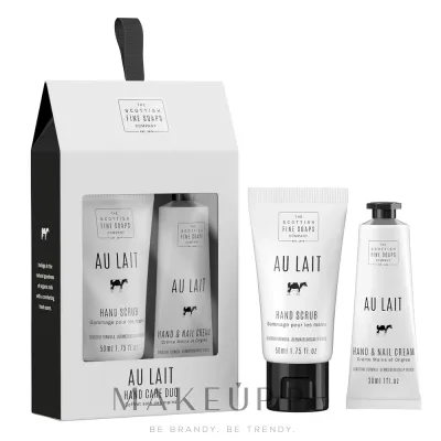 Набор для рук Scottish Fine Soaps Au Lait скраб и крем с маслом ши миндалем и оливой 50+30 мл