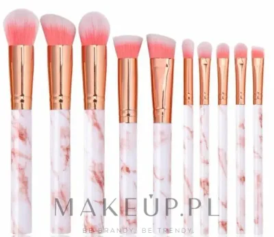 Набор мраморных кистей для макияжа Deni Carte Marble Pink Brush Set 10 шт