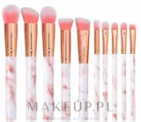 Набор мраморных кистей для макияжа Deni Carte Marble Pink Brush Set 10 шт — фото 1