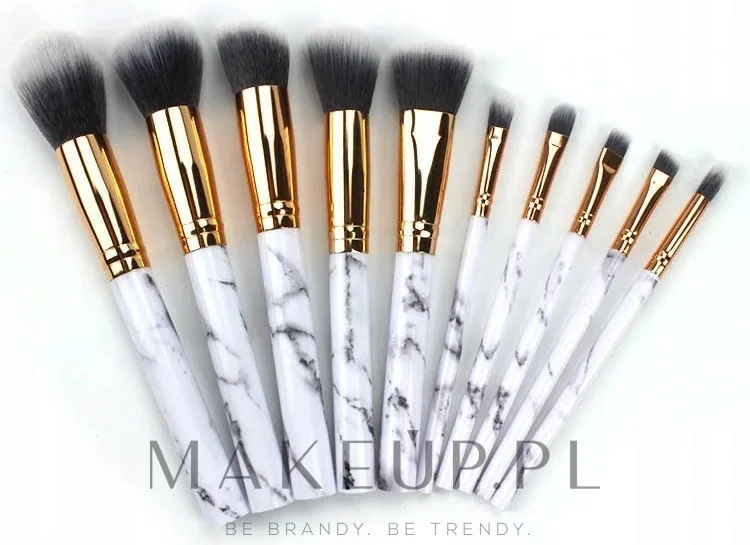 Набор мраморных кистей для макияжа Deni Carte Marble Brush Set 10 шт