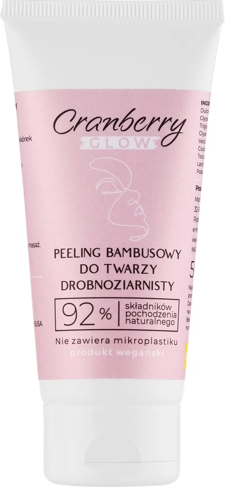 Бамбуковый пилинг для лица Nova Kosmetyki Cranberry Glow с клюквой и маслом ши, 50 мл