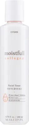 Тоник для лица Etude Moistfull Collagen Facial Toner коллагеновый, с белым люпином, 200 мл, Корея