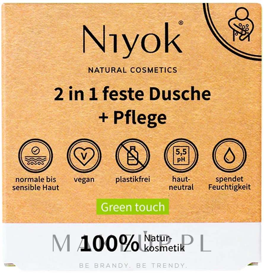 Мыло для рук и тела Niyok 2in1 Green Touch зелёное, 80 г