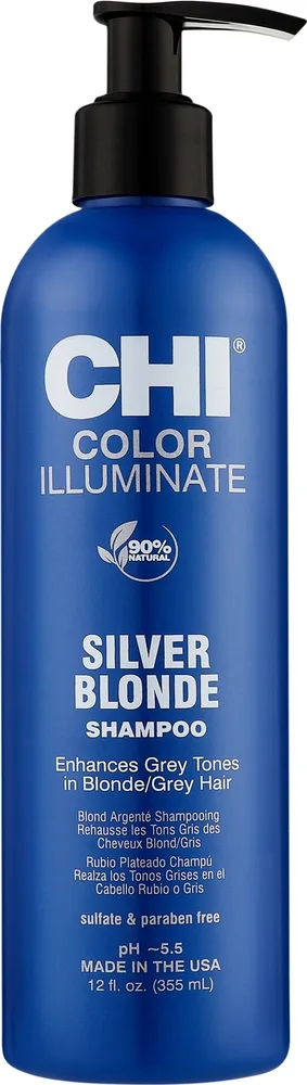 Шампунь CHI Color Illuminate Silver Blonde против жёлтых тонов серебристый блонд