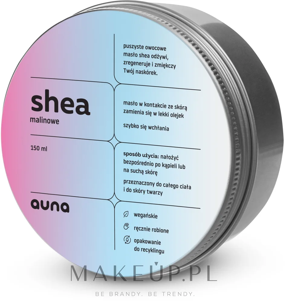 Масло-баттер для лица и тела Auna Shea Malina с малиновым маслом питательное