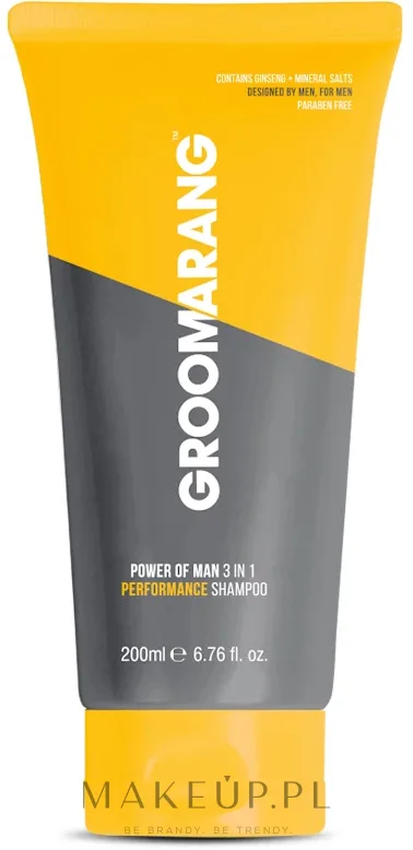 Шампунь Groomarang Power Of Man 3 In 1 для мужчин с женьшенем и пироктон оламином 200 мл