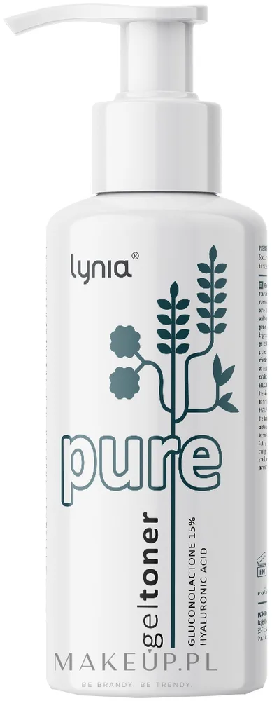 Гель-тоник для лица Lynia Pure с глюконолактоном 15% и гиалуроновой кислотой 100 мл