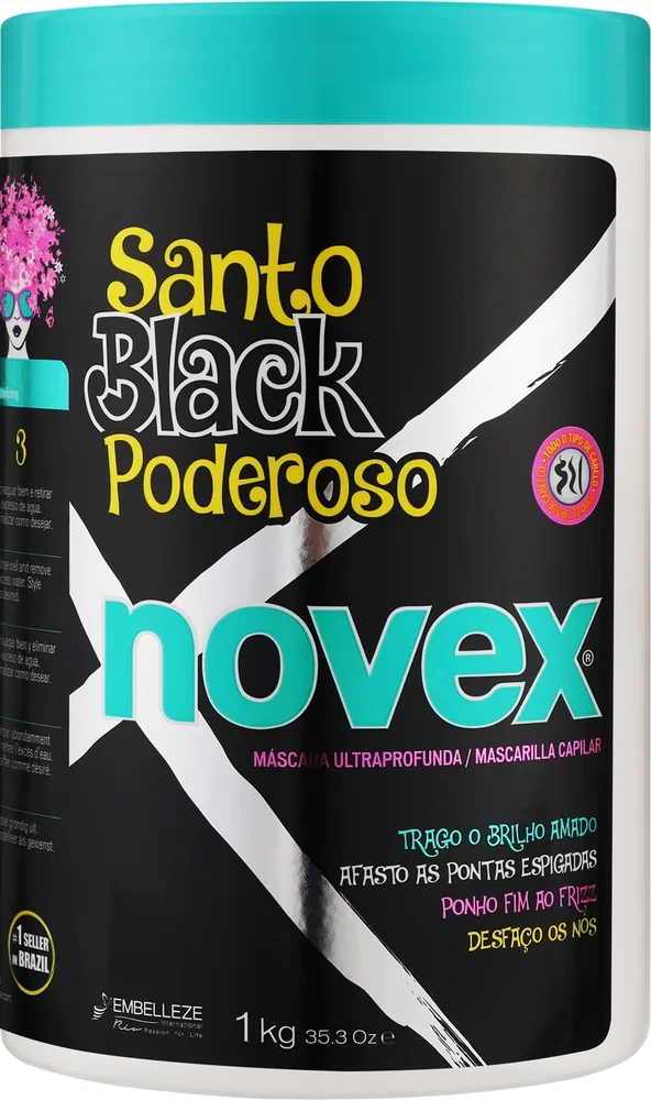 Маска для волос Novex Mystic Black восстанавливающая, для повреждённых волос, масло баобаба, масло ши и сои, 400 мл и 1000 г