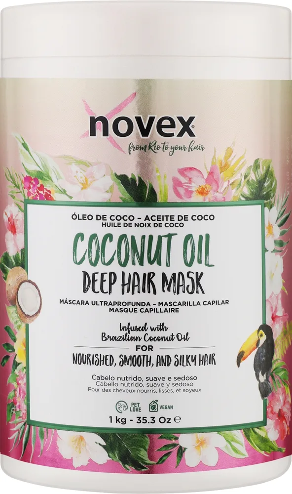 Маска для волос Novex Coconut Oil питательная, для сухих волос, кокосовое масло, витамин E, 400 и
