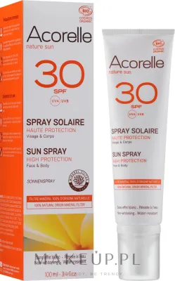 Спрей для тела Acorelle Sun Spray High Protection Face and Body SPF 30 органический 100 мл