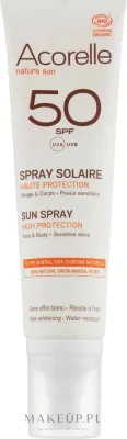 Спрей для тела Acorelle Sun Spray High Protection Sensitive Skins SPF 50 минеральный 100 мл